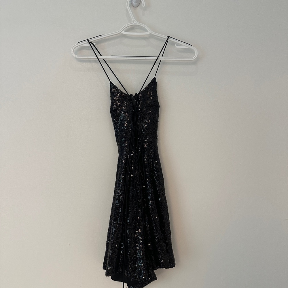 Windsor Sequin Mini Black Dress